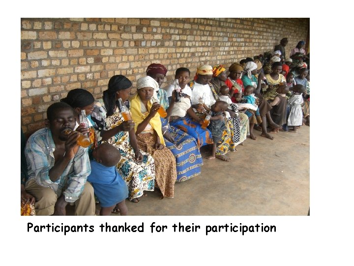 Participants thanked for their participation 