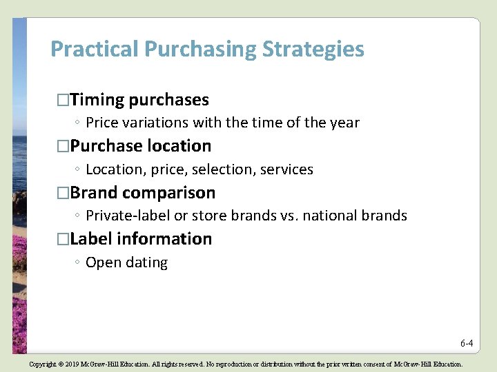 Practical Purchasing Strategies �Timing purchases ◦ Price variations with the time of the year