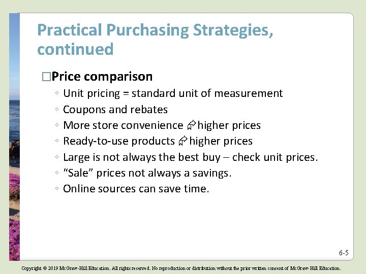 Practical Purchasing Strategies, continued �Price comparison ◦ Unit pricing = standard unit of measurement