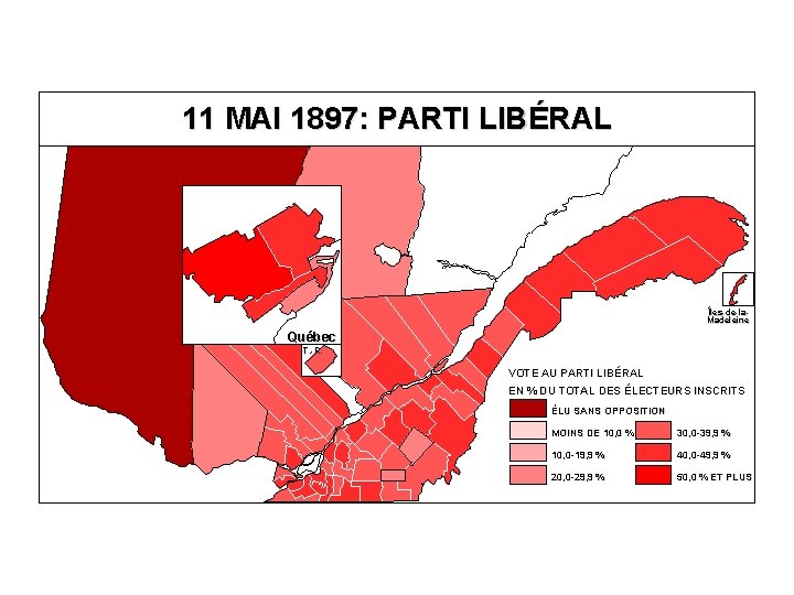 11 MAI 1897: PARTI LIBÉRAL Îles-de-la. Madeleine Québec T. -R. VOTE AU PARTI LIBÉRAL