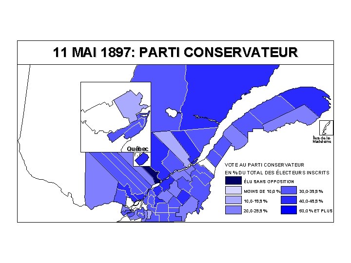 11 MAI 1897: PARTI CONSERVATEUR Îles-de-la. Madeleine Québec T. -R. VOTE AU PARTI CONSERVATEUR
