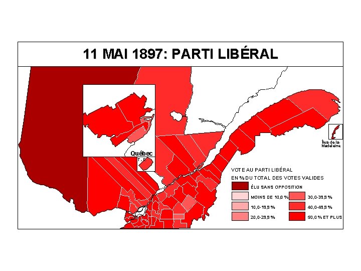 11 MAI 1897: PARTI LIBÉRAL Îles-de-la. Madeleine Québec T. -R. VOTE AU PARTI LIBÉRAL