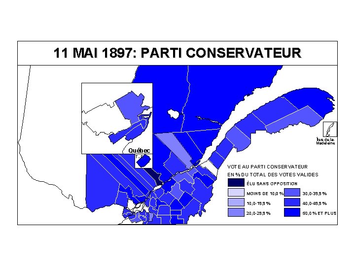 11 MAI 1897: PARTI CONSERVATEUR Îles-de-la. Madeleine Québec T. -R. VOTE AU PARTI CONSERVATEUR