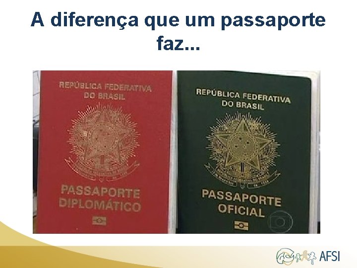 A diferença que um passaporte faz. . . 