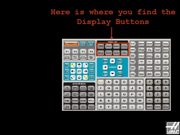 Here is where you find the Display Buttons Here is where you find the Display Buttons