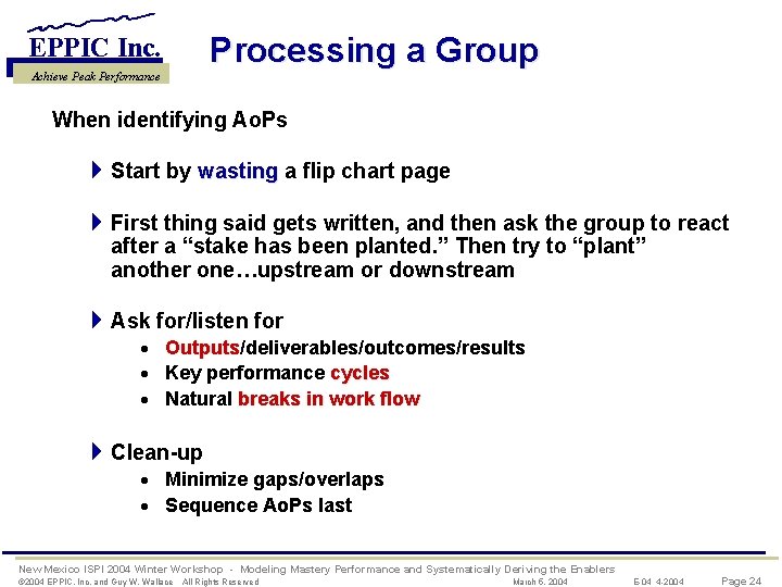 Processing a Group EPPIC Inc. Achieve Peak Performance When identifying Ao. Ps 4 Start