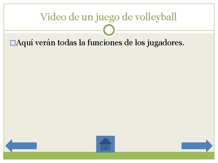 Video de un juego de volleyball �Aquí verán todas la funciones de los jugadores.