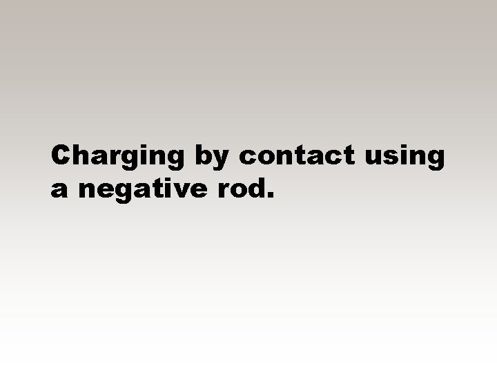 Charging by contact using a negative rod. 
