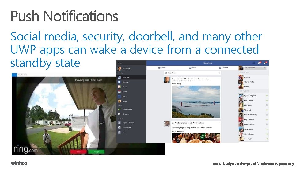 Social media, security, doorbell, and many other UWP apps can wake a device from