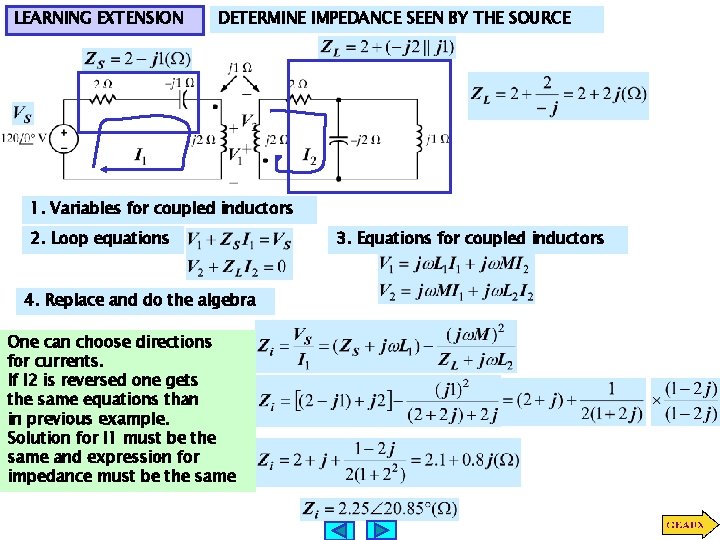LEARNING EXTENSION DETERMINE IMPEDANCE SEEN BY THE SOURCE 1. Variables for coupled inductors 2.