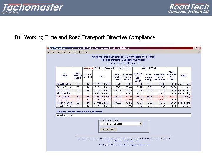 Full Working Time and Road Transport Directive Compliance 