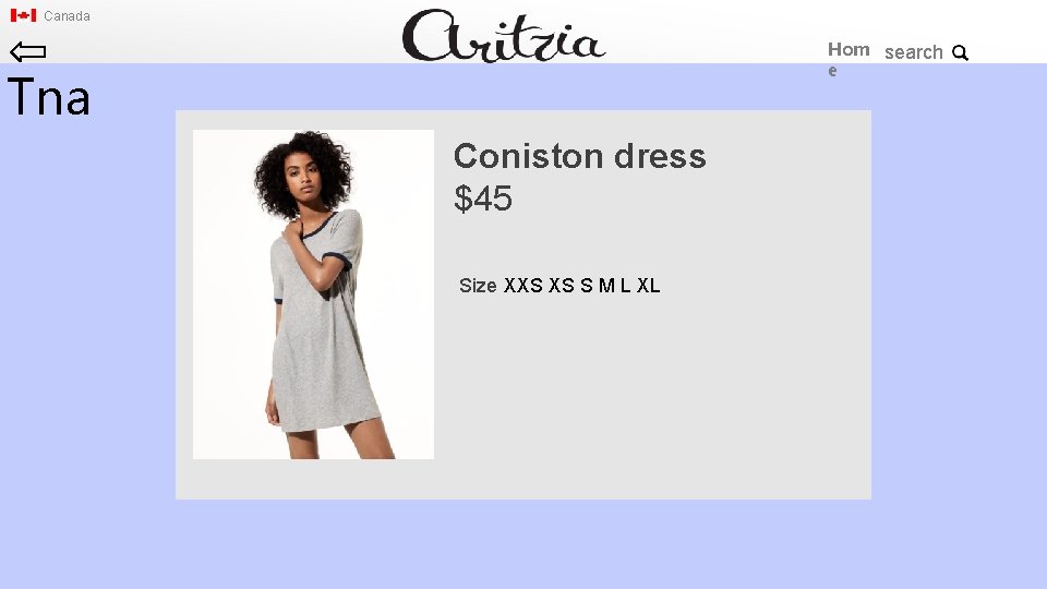 Canada Tna New Bran Hom ds Coniston dress e $45 Size XXS XS S
