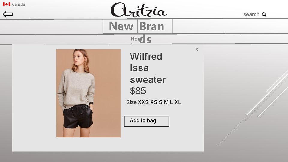 Canada search New Bran Hom ds e Wilfred Issa sweater $85 Size XXS XS