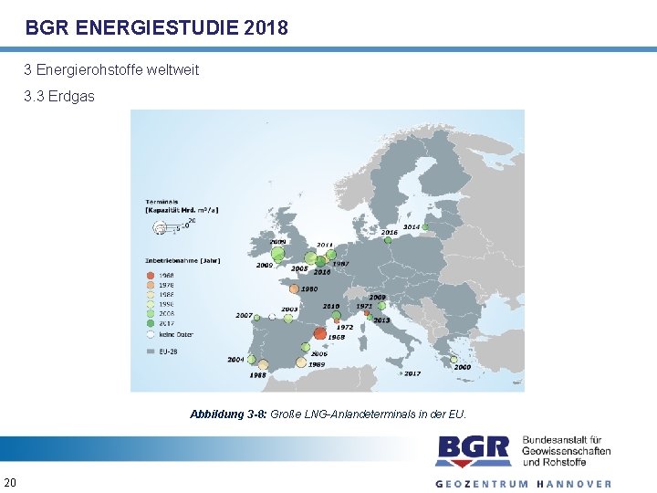 BGR ENERGIESTUDIE 2018 3 Energierohstoffe weltweit 3. 3 Erdgas Abbildung 3 -8: Große LNG-Anlandeterminals