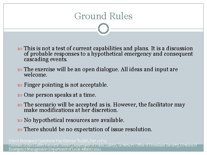 Ground Rules This is not a test of current capabilities and plans. It is