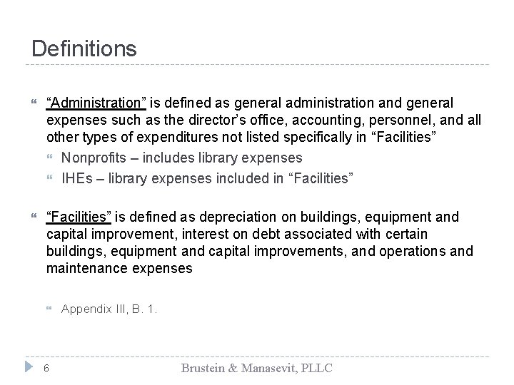 Definitions “Administration” is defined as general administration and general expenses such as the director’s