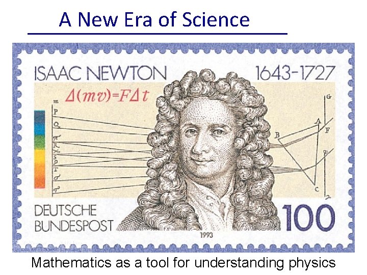 A New Era of Science Mathematics as a tool for understanding physics 