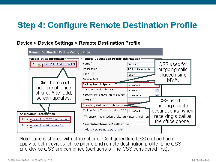 Step 4: Configure Remote Destination Profile Device > Device Settings > Remote Destination Profile