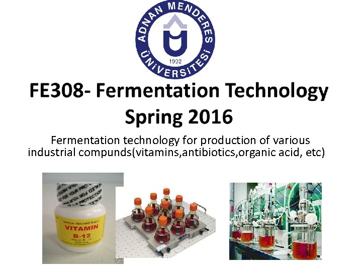  Fermentation technology for production of various industrial compunds(vitamins, antibiotics, organic acid, etc) 