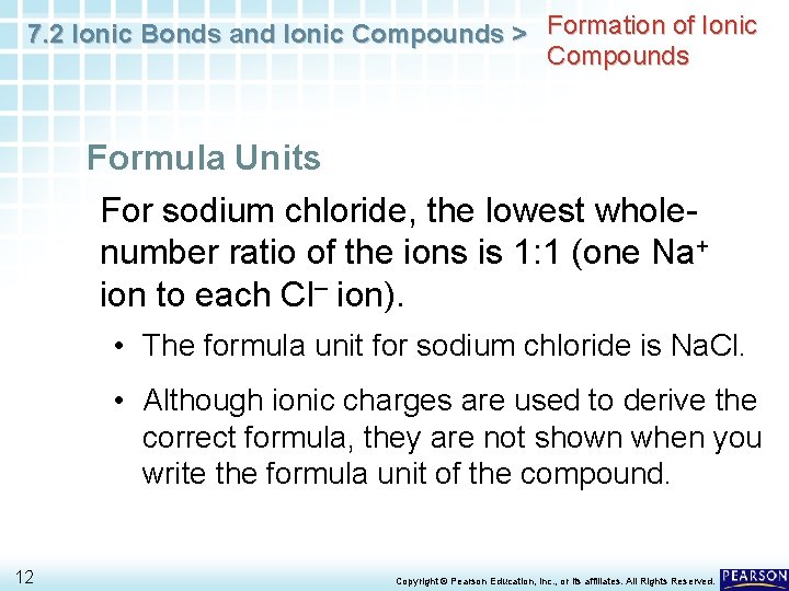 7. 2 Ionic Bonds and Ionic Compounds > Formation of Ionic Compounds Formula Units