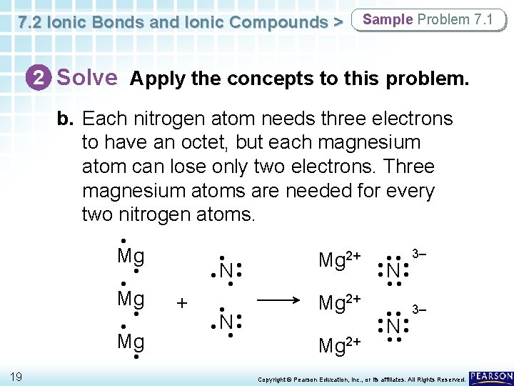 7. 2 Ionic Bonds and Ionic Compounds > Sample Problem 7. 1 2 Solve