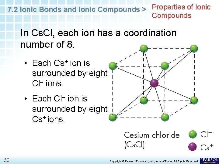 7. 2 Ionic Bonds and Ionic Compounds > Properties of Ionic Compounds In Cs.