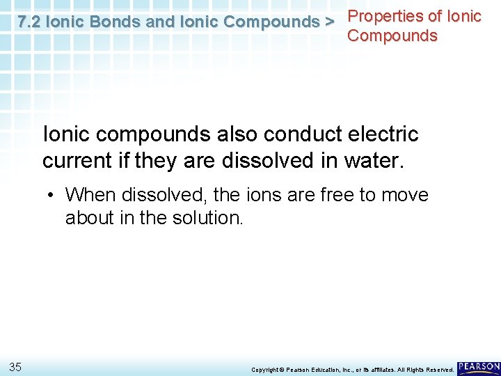 7. 2 Ionic Bonds and Ionic Compounds > Properties of Ionic Compounds Ionic compounds