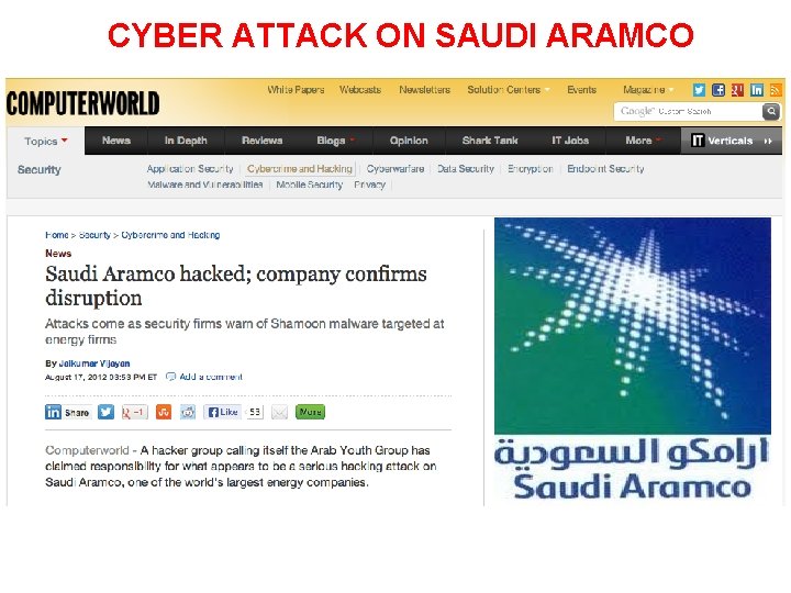 CYBER ATTACK ON SAUDI ARAMCO 