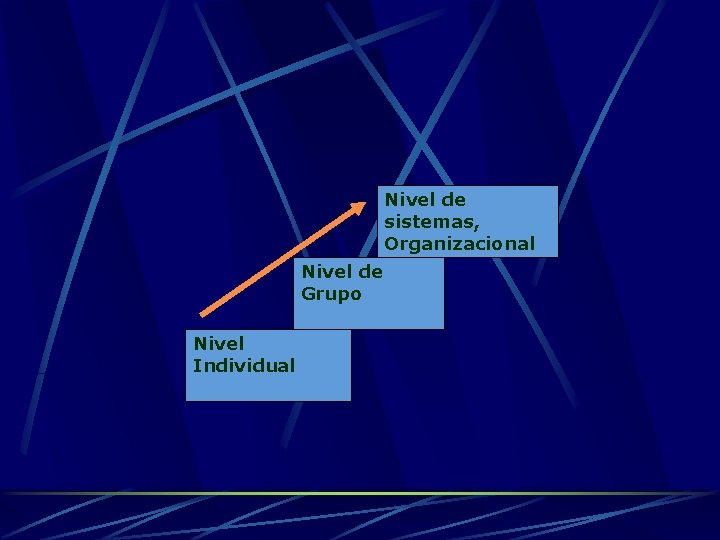Nivel de sistemas, Organizacional Nivel de Grupo Nivel Individual 