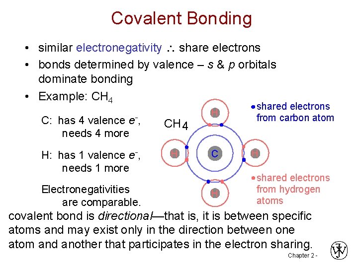 Covalent Bonding • similar electronegativity share electrons • bonds determined by valence – s