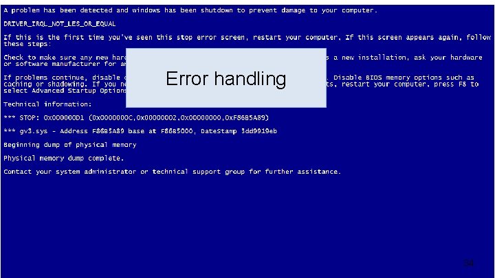 Error handling 34 