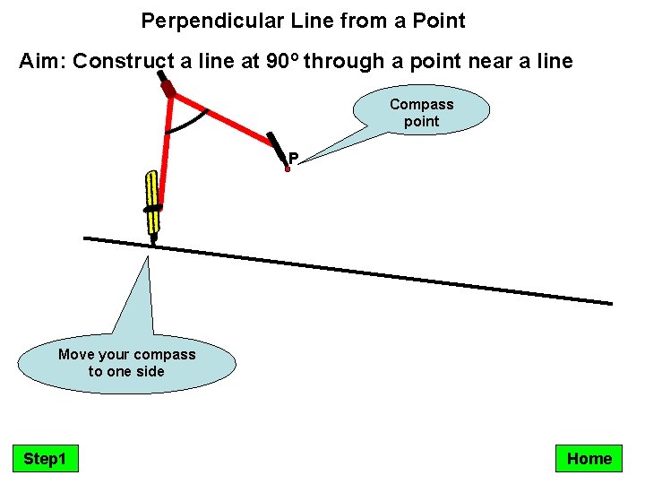 Perpendicular Line from a Point Aim: Construct a line at 90º through a point