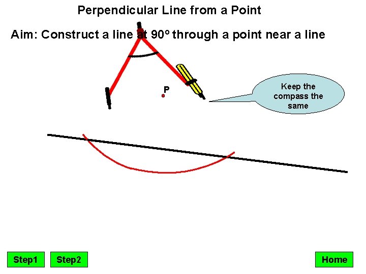 Perpendicular Line from a Point Aim: Construct a line at 90º through a point