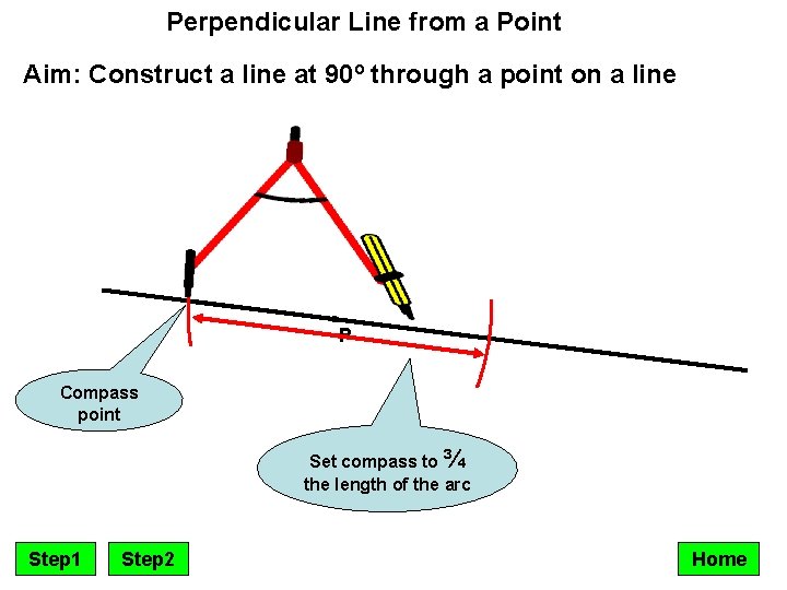 Perpendicular Line from a Point Aim: Construct a line at 90º through a point