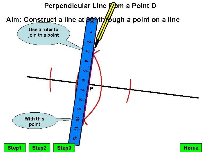 Perpendicular Line from a Point D Aim: Construct a line at 90º through a