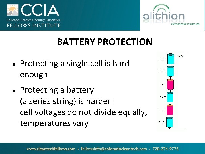 BATTERY PROTECTION Protecting a single cell is hard enough Protecting a battery (a series