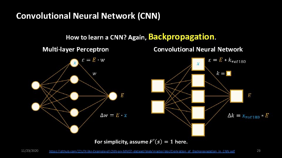 Convolutional Neural Network (CNN) How to learn a CNN? Again, Backpropagation. Convolutional Neural Network