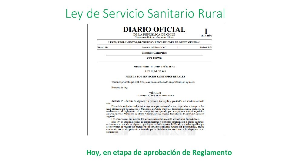 Ley de Servicio Sanitario Rural Hoy, en etapa de aprobación de Reglamento 