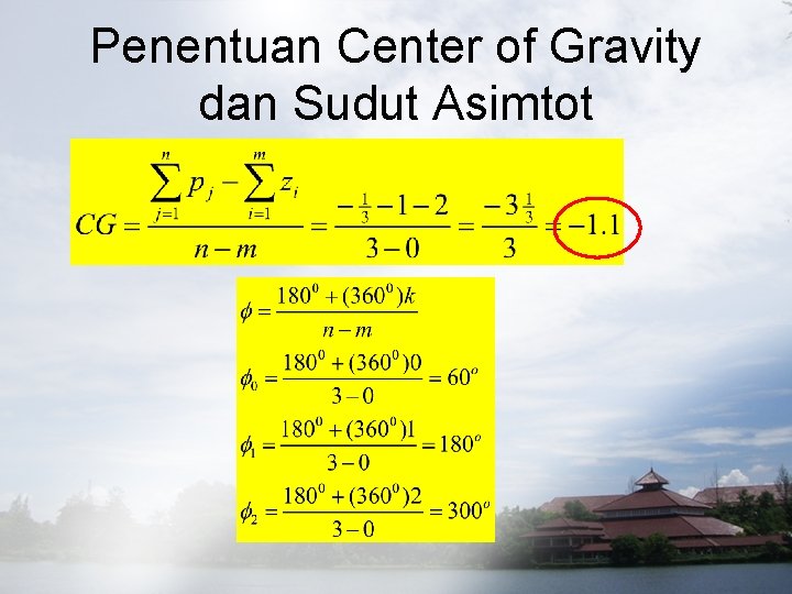 Penentuan Center of Gravity dan Sudut Asimtot 