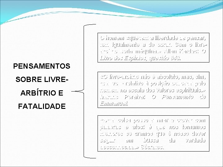 O homem «que tem a liberdade de pensar, tem igualmente a de obrar. Sem