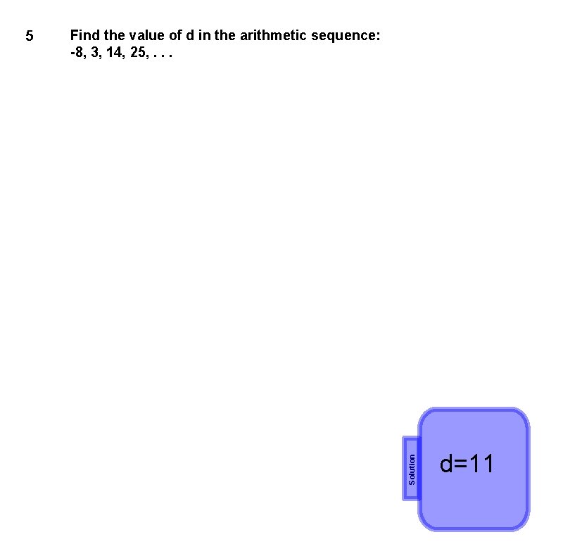 Find the value of d in the arithmetic sequence: -8, 3, 14, 25, .