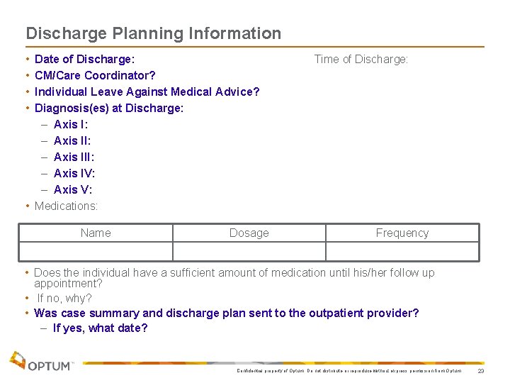 Discharge Planning Information • • Date of Discharge: Time of Discharge: CM/Care Coordinator? Individual