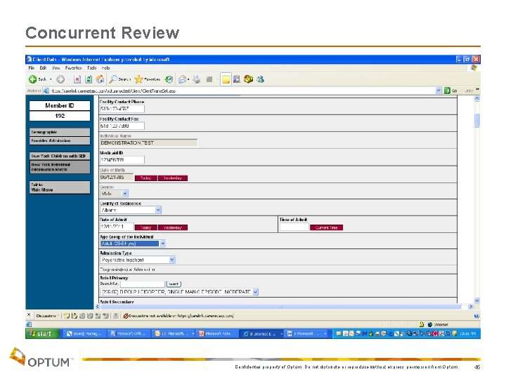 Concurrent Review Confidential property of Optum. Do not distribute or reproduce without express permission