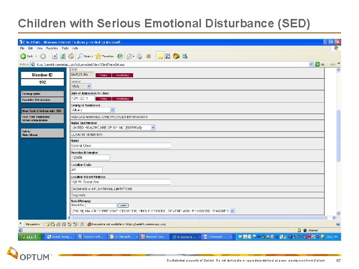 Children with Serious Emotional Disturbance (SED) Confidential property of Optum. Do not distribute or