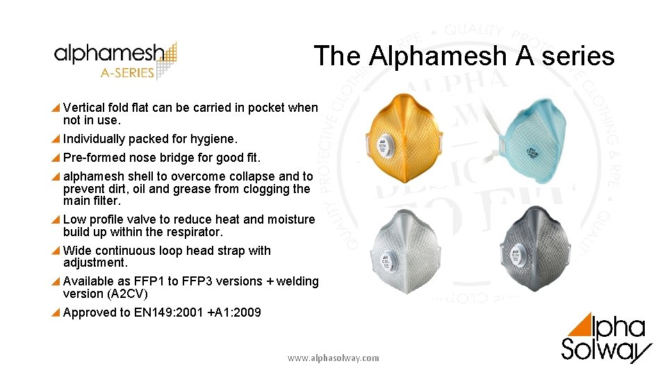 The Alphamesh A series Vertical fold flat can be carried in pocket when not