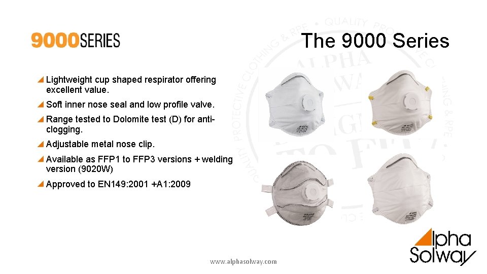 The 9000 Series Lightweight cup shaped respirator offering excellent value. Soft inner nose seal