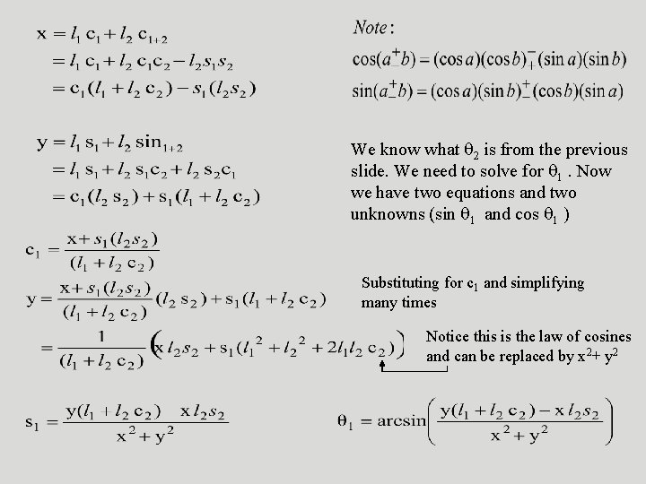 We know what 2 is from the previous slide. We need to solve for