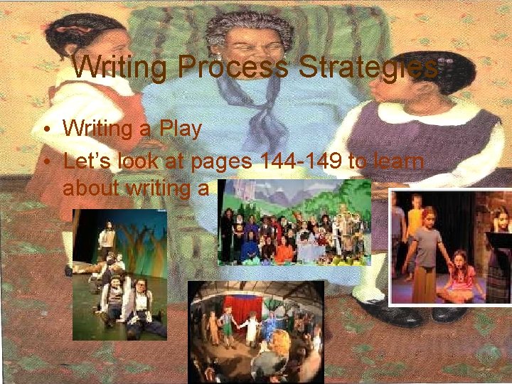 Writing Process Strategies • Writing a Play • Let’s look at pages 144 -149