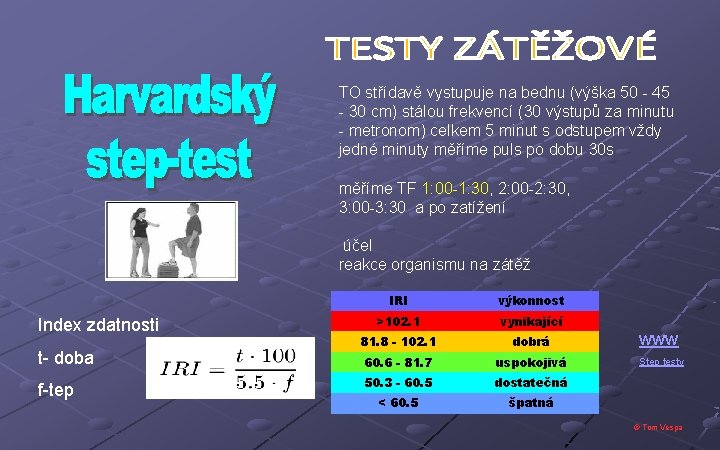 TO střídavě vystupuje na bednu (výška 50 - 45 - 30 cm) stálou frekvencí