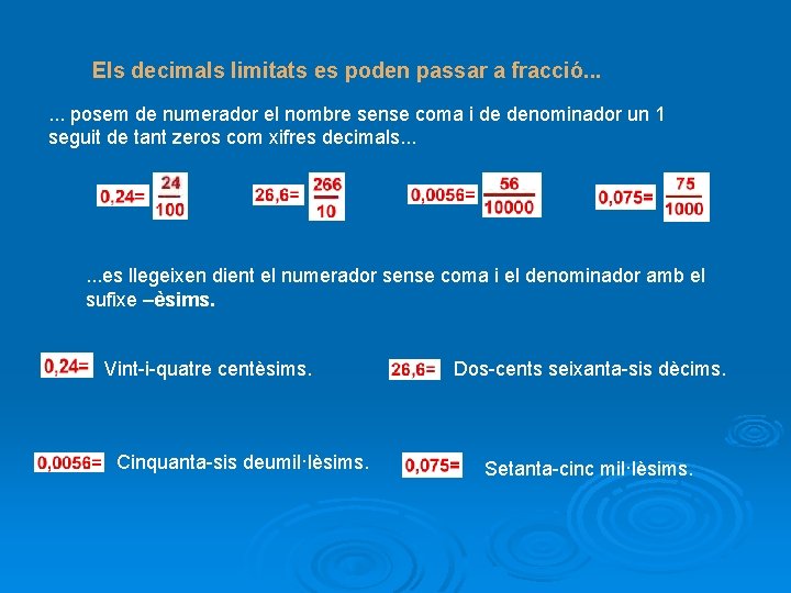 Tema 4 Expressions decimals Concepte de nombre decimal